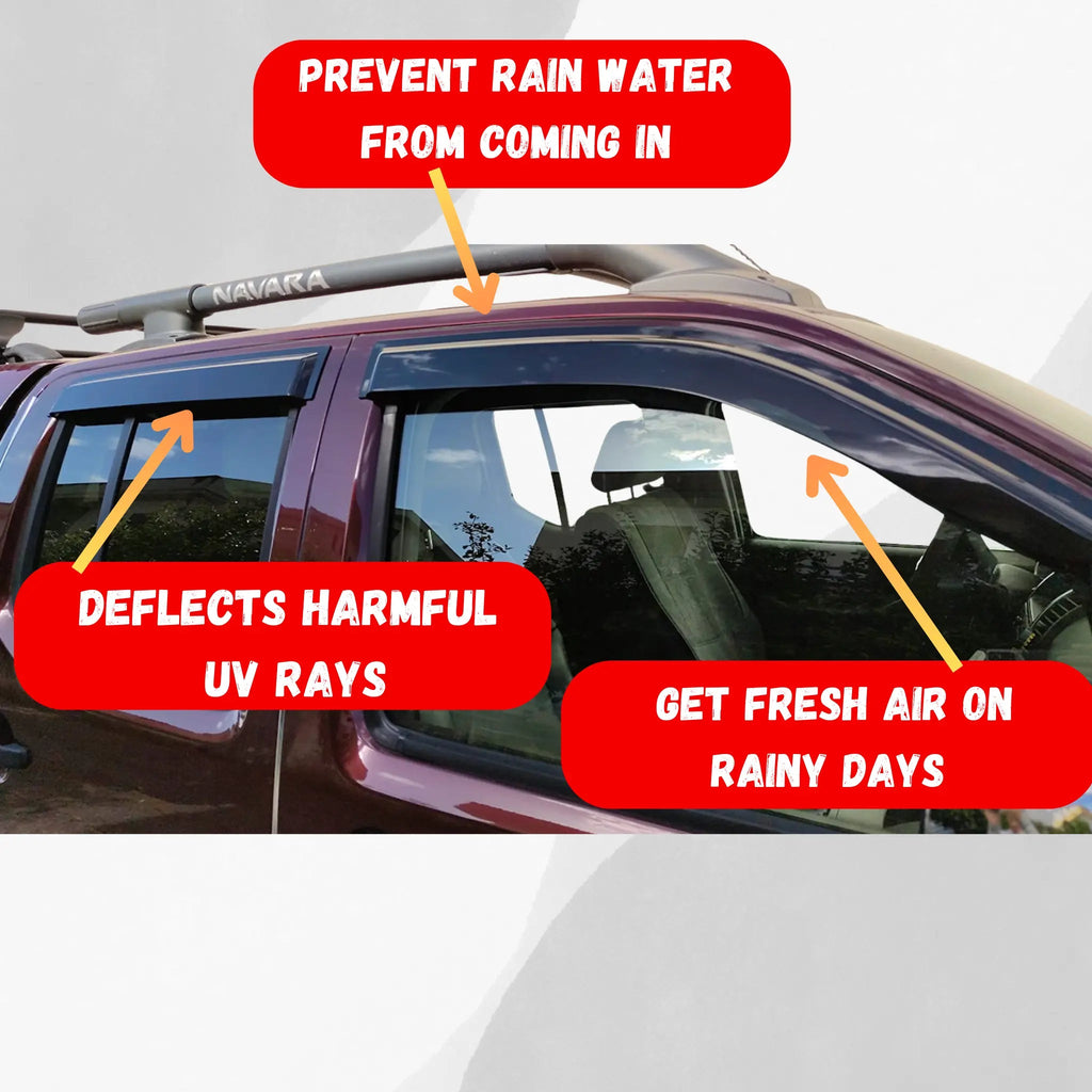 Nissan Navara D40 Window Visors Monsoons, Tough Trucks