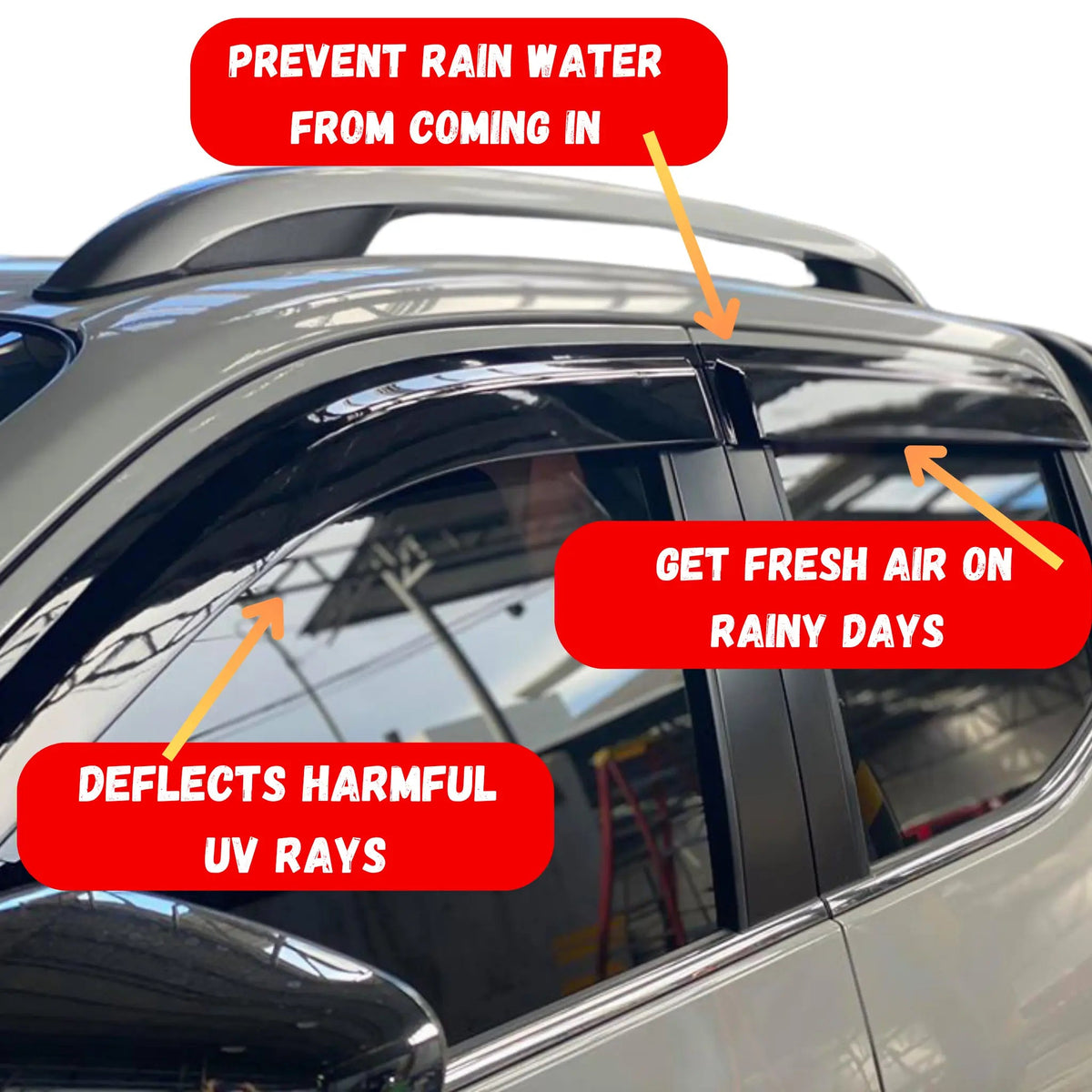 Nissan Navara NP300 Window Visors Monsoons, Tough Trucks