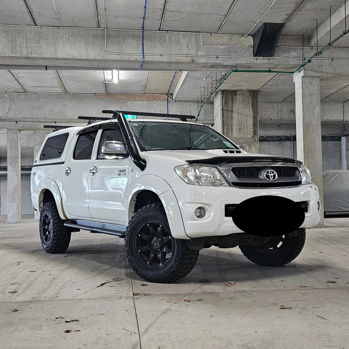 Toyota Hilux N70 Premium stainless steel snorkel, installation view