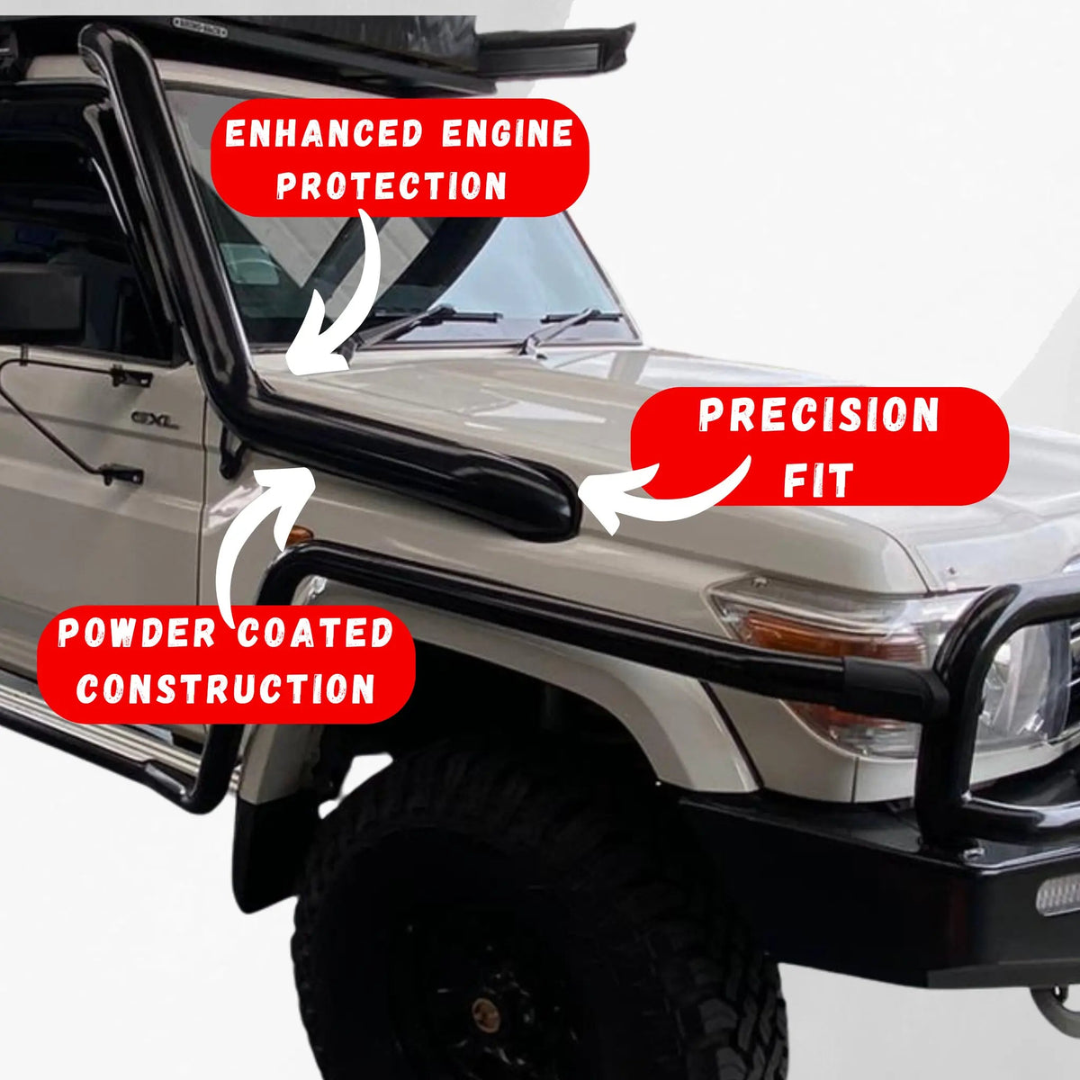 LandCruiser 70 Series Stainless Steel Snorkel, Tough Trucks