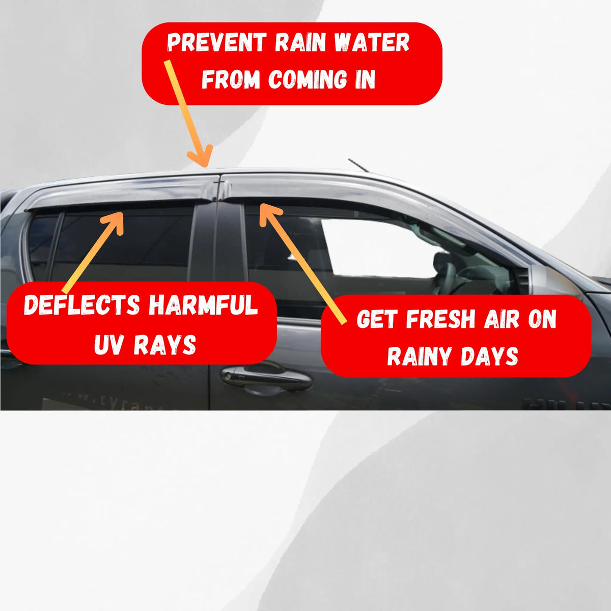 Toyota Hilux Window Visors Monsoons, Tough Trucks