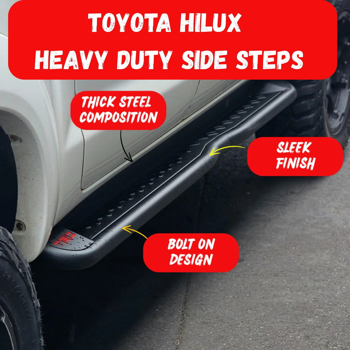 Toyota Hilux Heavy Duty Running Boards, Tough Trucks